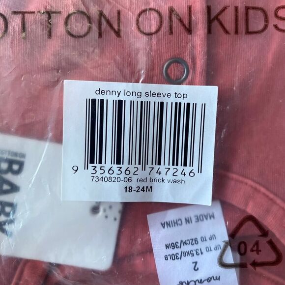 Cotton:on Baby Denny Long Sleeve Shirt Red Brick Wash 18-24 Months - Picture 8 of 8